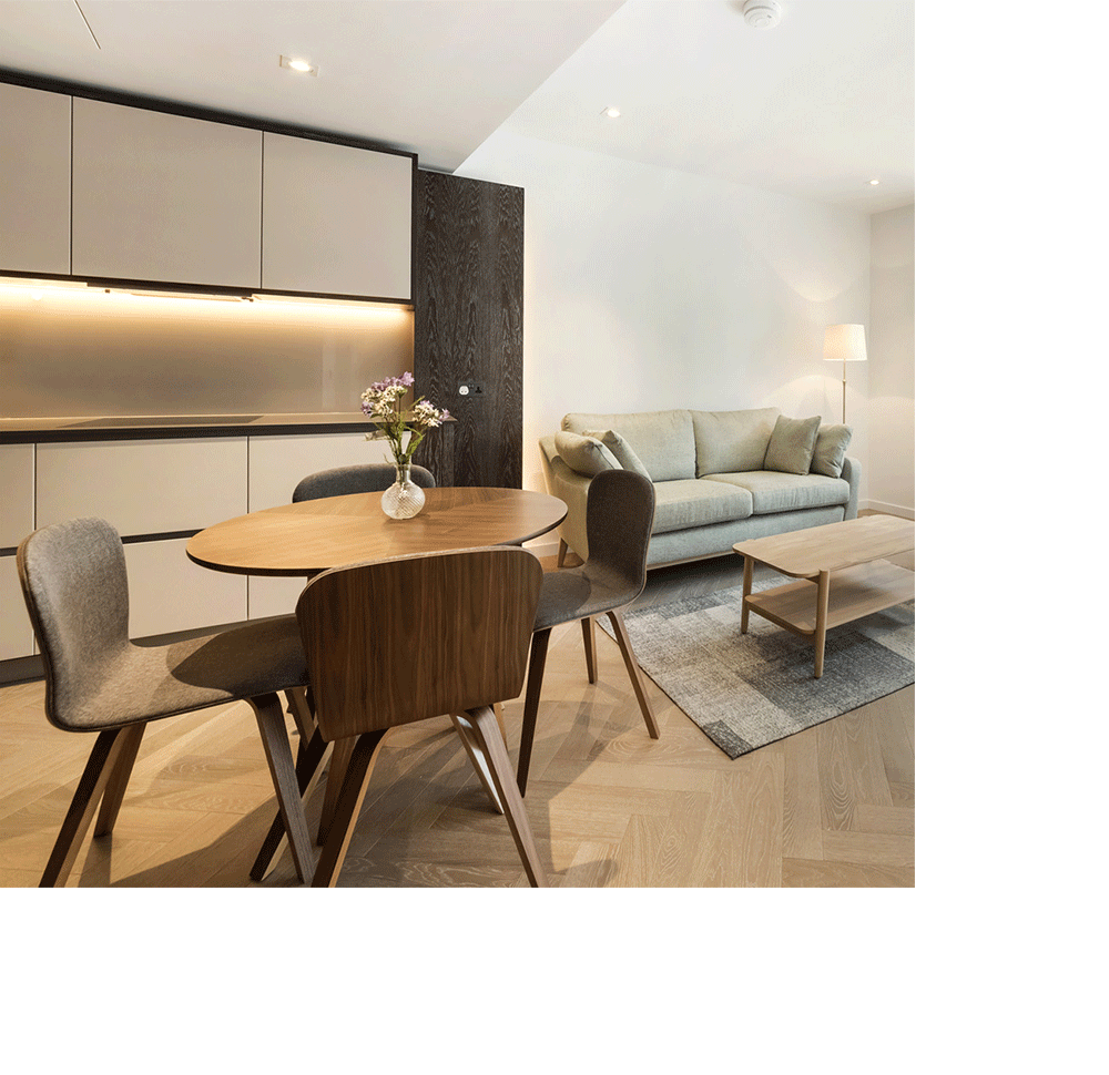An interior design photo of an apartment in Battersea Power Station